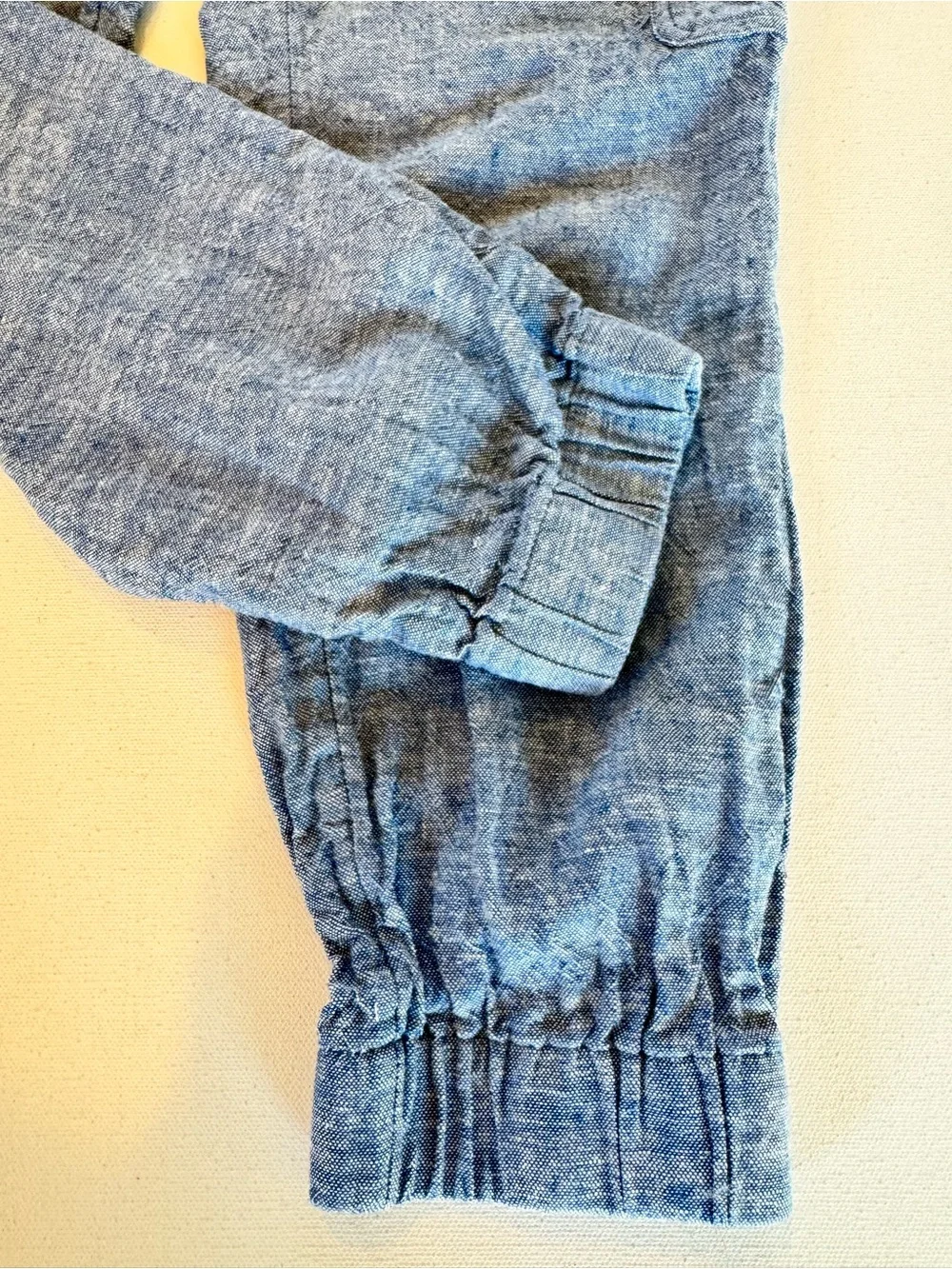 Banana Republic Women’s Cropped Linen Jogger Pants Size XS Blue Chambray Cargo